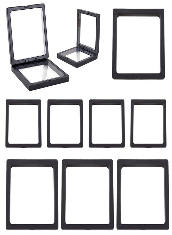 SOFPLATE 10Pcs 2 Sizes Black 3D Floating Frame Clear Floating Jewelry Display Case Holder Stands Suspension Frame Transparent PE Storage Shadow Box for Challenge Badges Collectors AA Medallions - Image 1